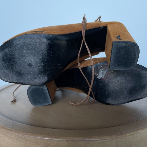 Saint Laurent | Suede Babies Lace Up Heels Size 41 - Picture 2 of 5